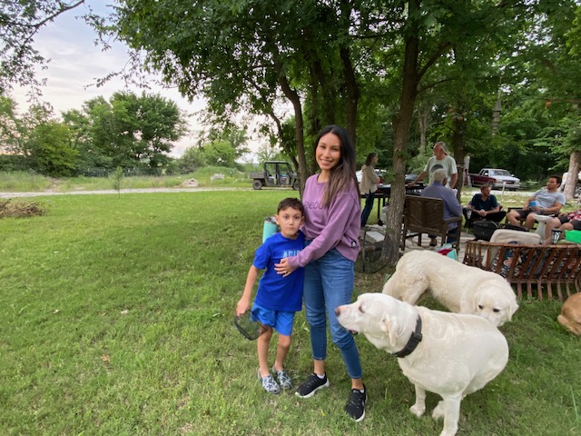 Family with dogs